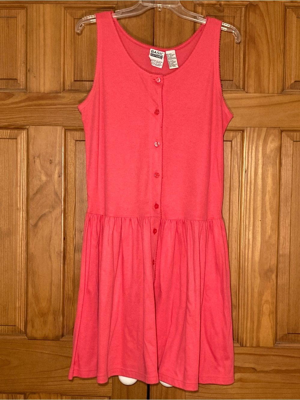 EUC Vintage 90s Basic Editions Sleeveless Dress Midi Pink Size M Medium
